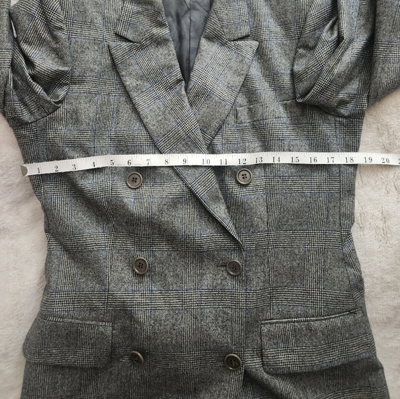 Alberto Aspesi Women’s Set Plaid Double-Breasted Blazer + Pants Sz US XL/ It 48 - Picture 2 of 16